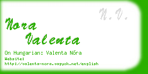 nora valenta business card