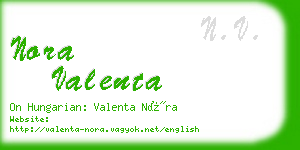 nora valenta business card